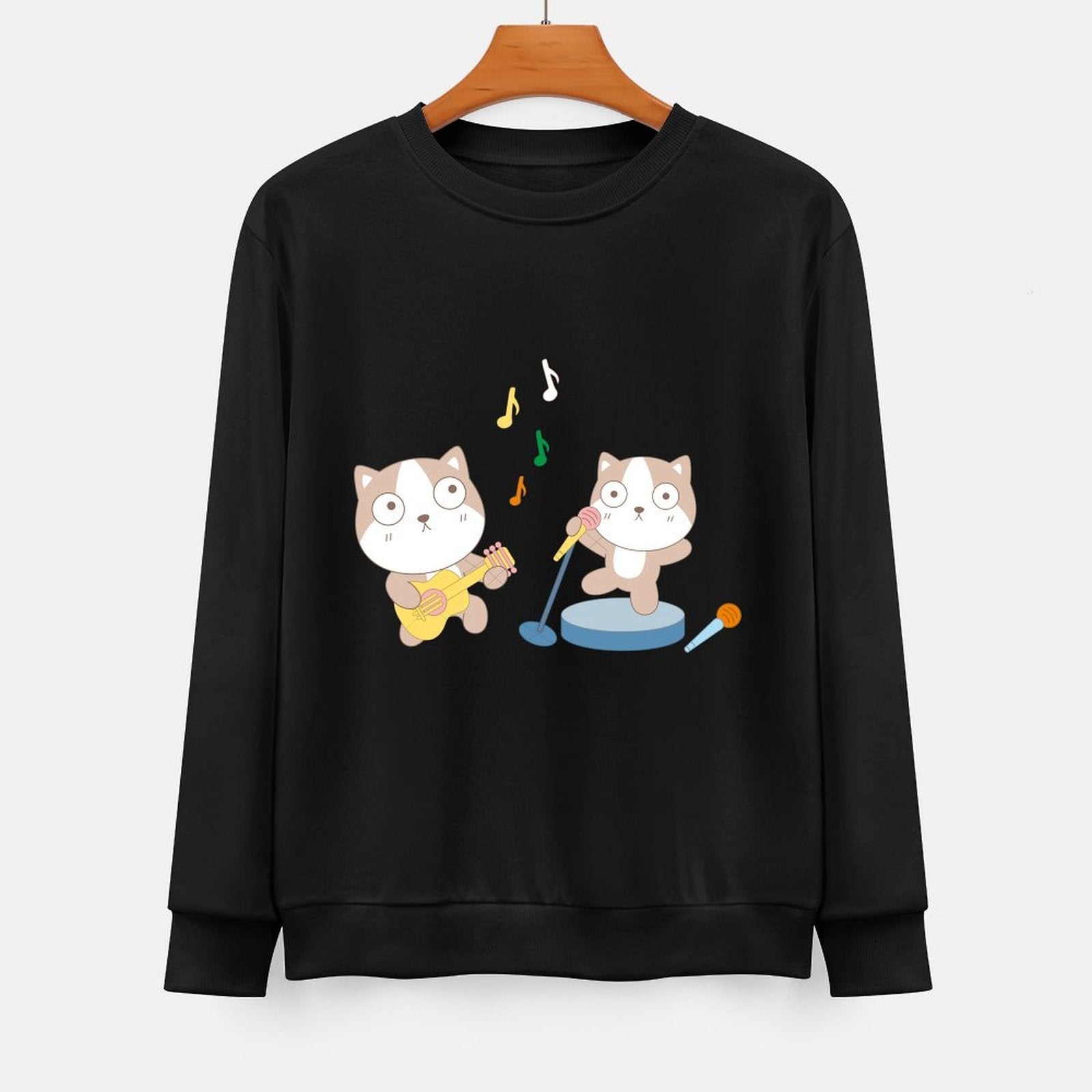 Front Patterned Long Sleeve TopBasic Breathable